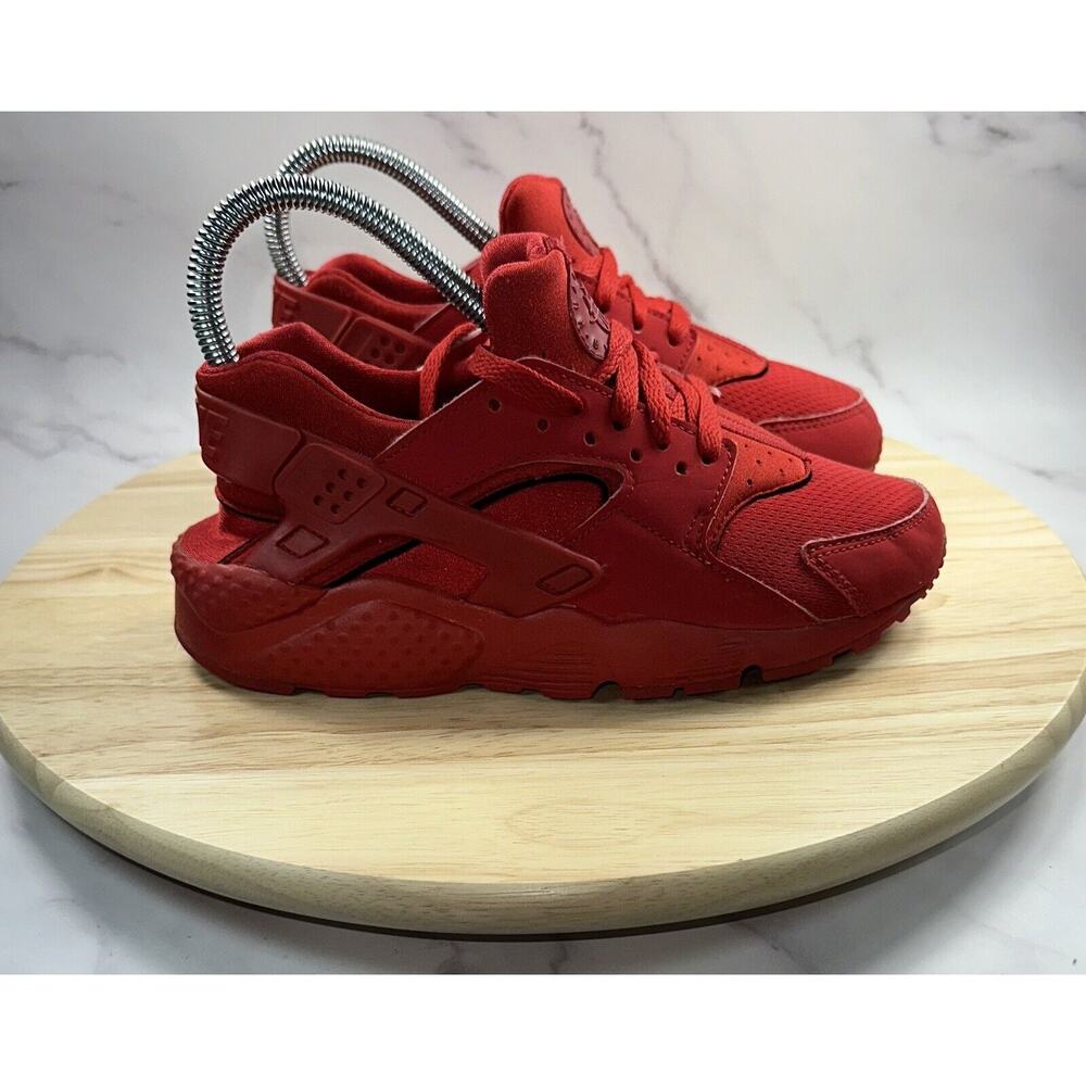 Nike Huarache Run (GS) Triple Red Shoes Sneakers 654275-600 Big Kids Size 4.5Y